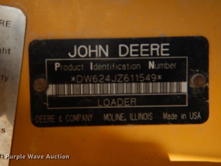 image for item DH2679 2007 John Deere 624J wheel loader