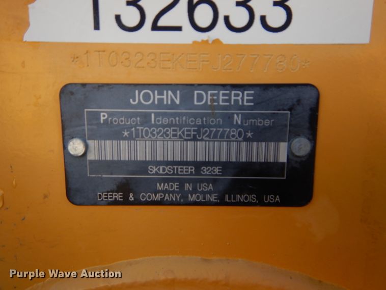 image for item DH2680 2015 John Deere 323E skid steer