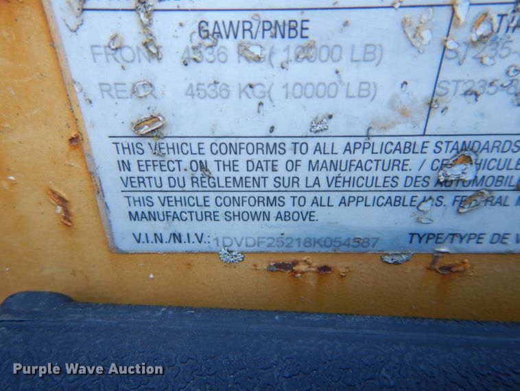 image for item DH6801 2008 Kiefer Built eqiupment trailer