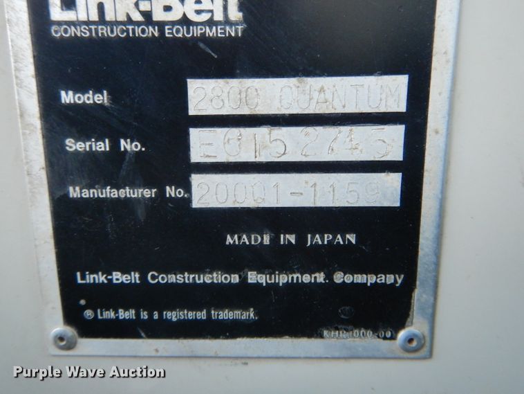 image for item DH6802 1995 Link Belt 2800 Quantum excavator
