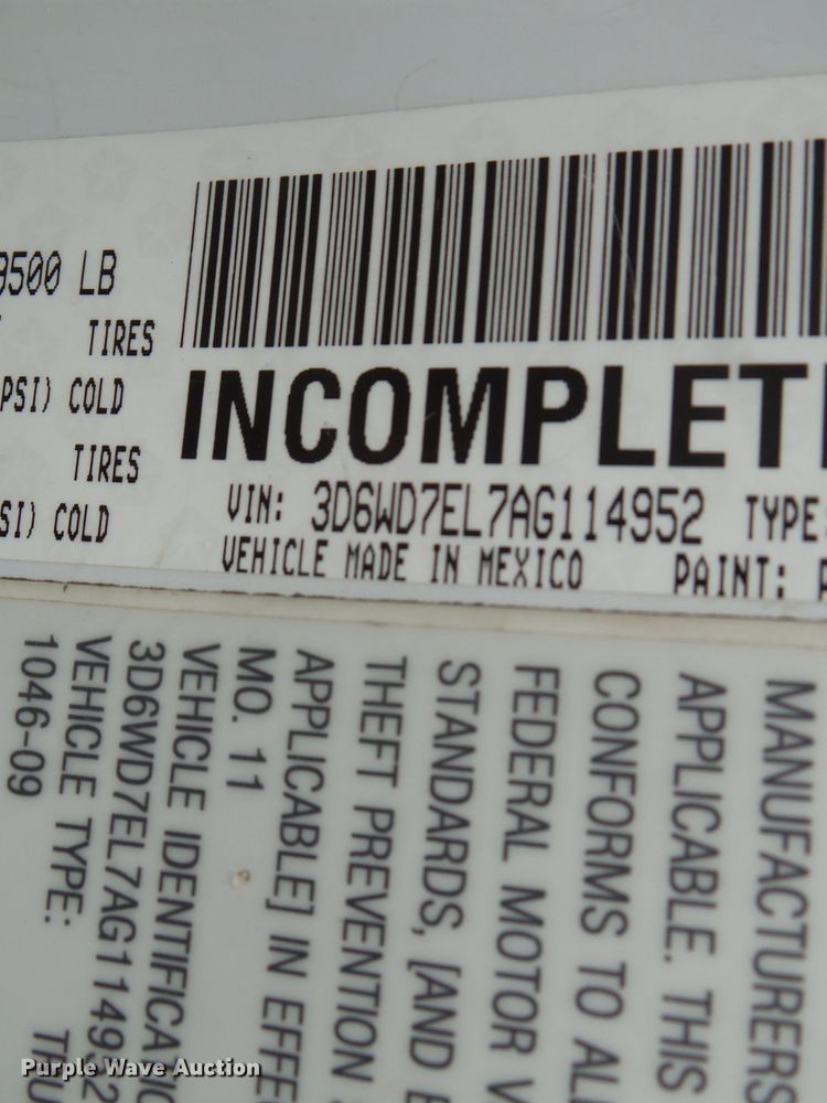 image for item DH7780 2010 Dodge Ram 5500 bucket truck