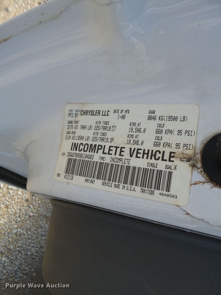 image for item DH7781 2008 Dodge Ram 5500 bucket truck