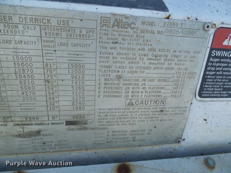 image for item DI0735 2006 Freightliner Business Class M2 digger derrick truck