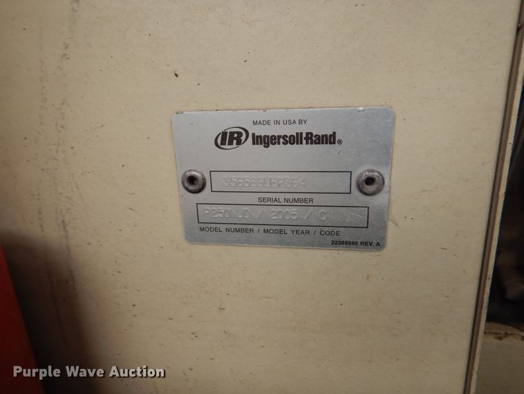 image for item EC9113 2005 Ingersoll Rand P250WJD air compressor