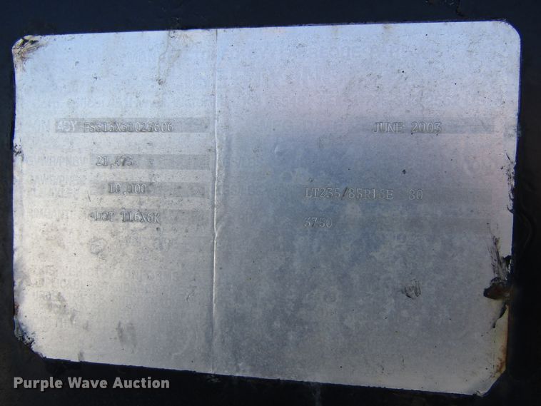 image for item FD9302 2003 Travalong equipment trailer