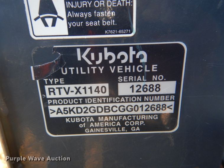 image for item GC9632 2016 Kubota RTV-X1140 utility vehicle