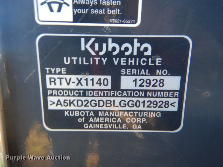 image for item GC9635 2016 Kubota RTV-X1140 utility vehicle