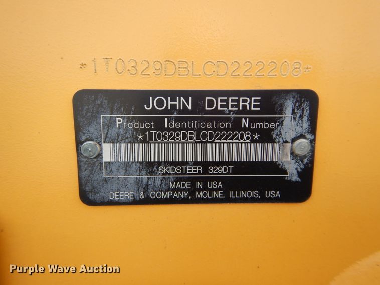 image for item GC9653 2012 John Deere 329D skid steer