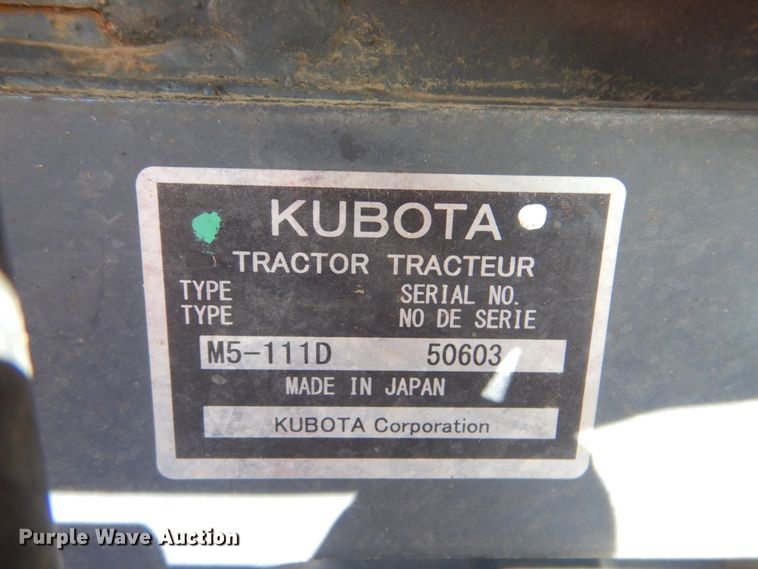image for item GC9655 2017 Kubota M5-111D MFWD tractor