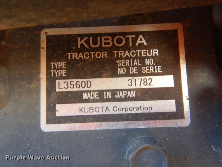 image for item GC9658 2016 Kubota L3560D MFWD tractor