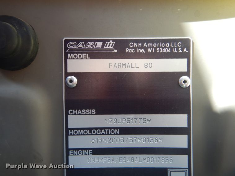 image for item GC9659 2009 Case IH Farmall 80 tractor