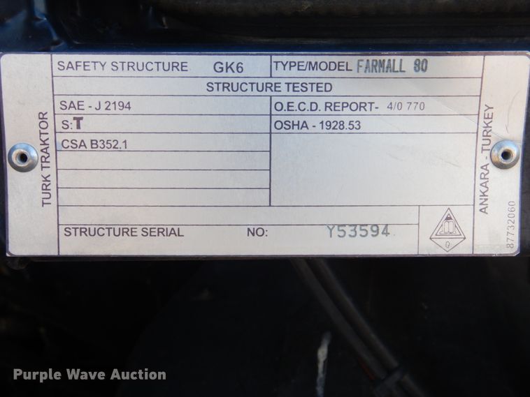 image for item GC9659 2009 Case IH Farmall 80 tractor