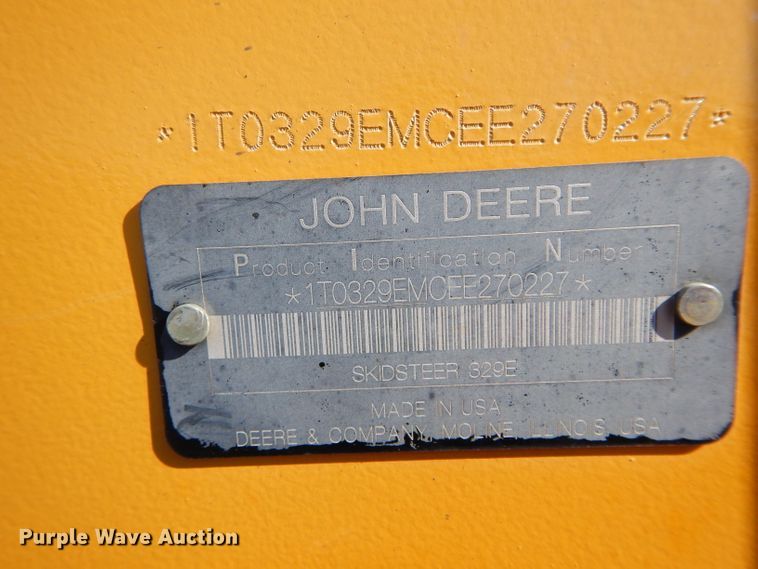 image for item GC9664 2015 John Deere 329E skid steer