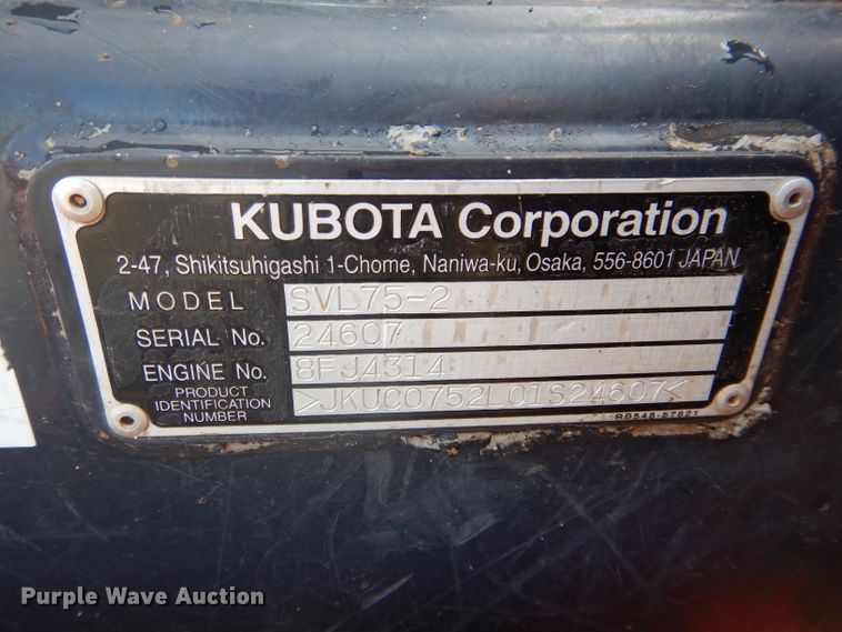image for item GC9670 2015 Kubota SVL75-2 skid steer