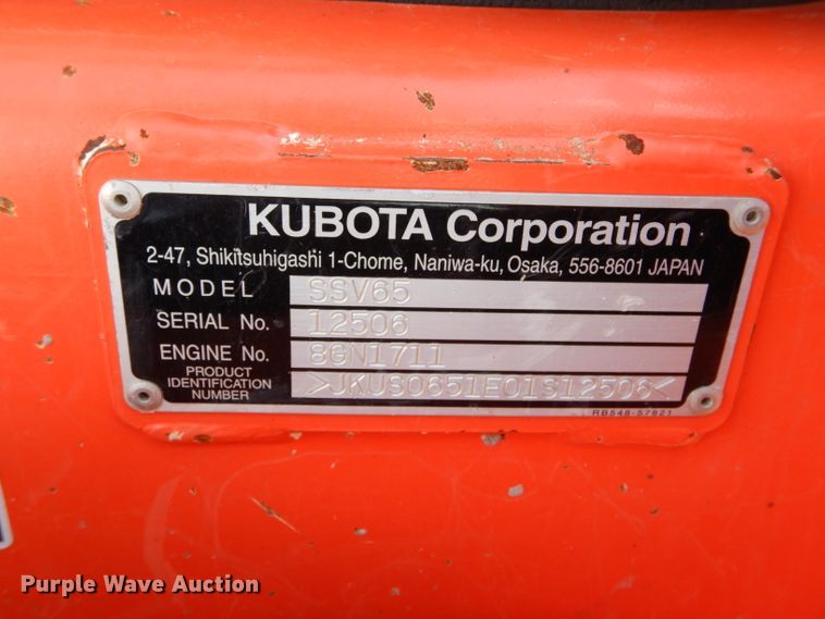 image for item GC9673 2016 Kubota SSV65 skid steer