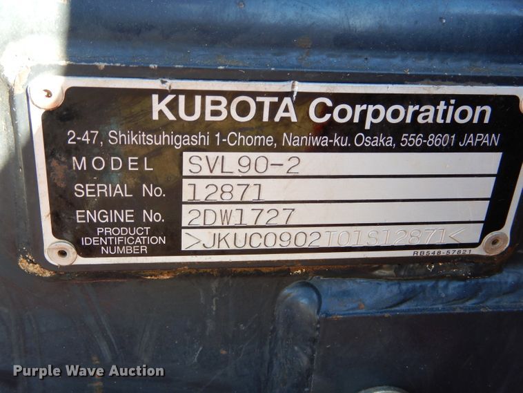 image for item GC9674 2014 Kubota SVL90-2 skid steer