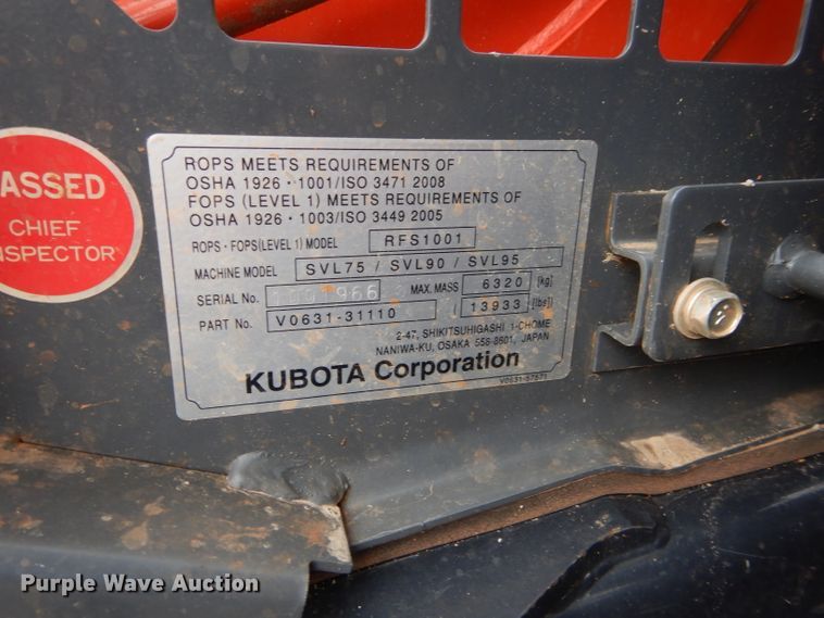 image for item GC9691 2017 Kubota SVL95-2S skid steer
