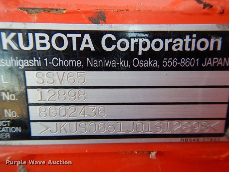 image for item GC9737 2016 Kubota SSV65 skid steer