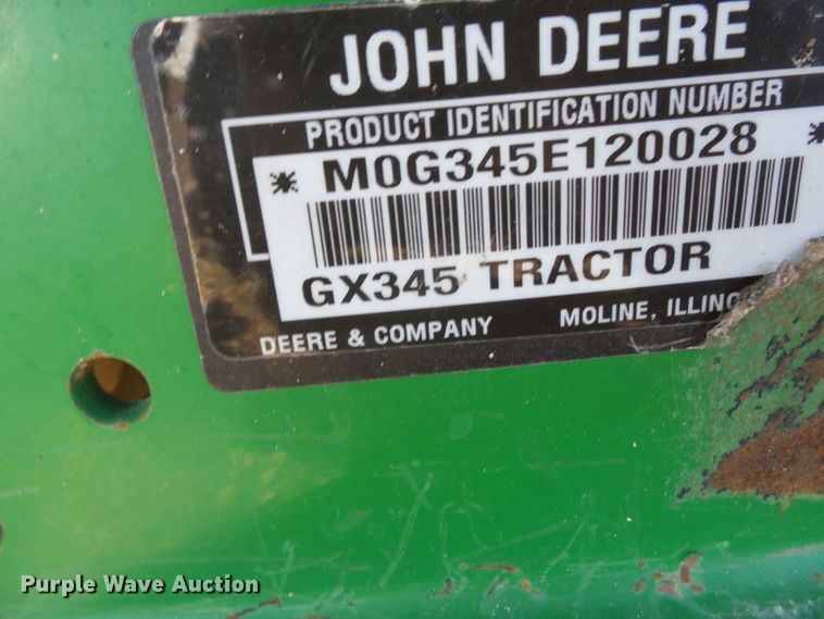 image for item DH7788 2003 John Deere GX345 lawn mower