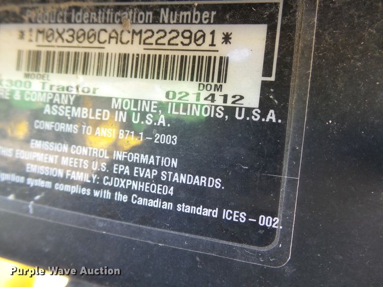 image for item DH7789 2003 John Deere X300 lawn mower