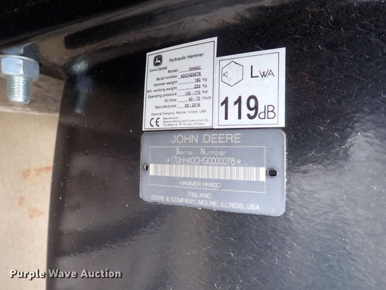 image for item FK9528 2017 John Deere HH40C skid steer hammer