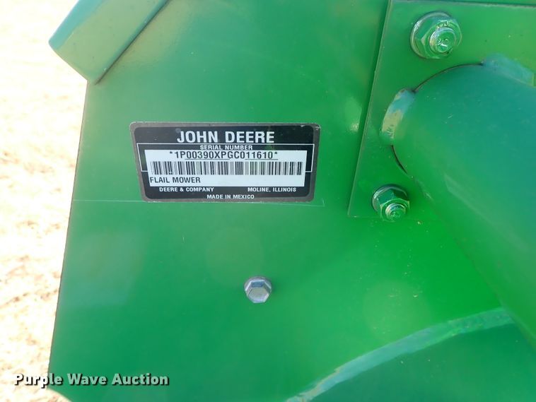 image for item FK9555 2016 John Deere 390 off-set mower