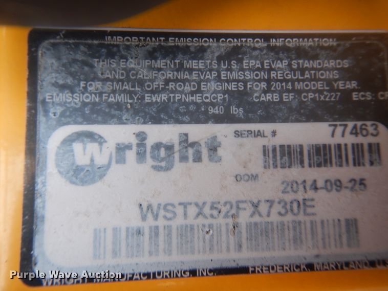 image for item GC9357 2014 Wright ZTR lawn mower