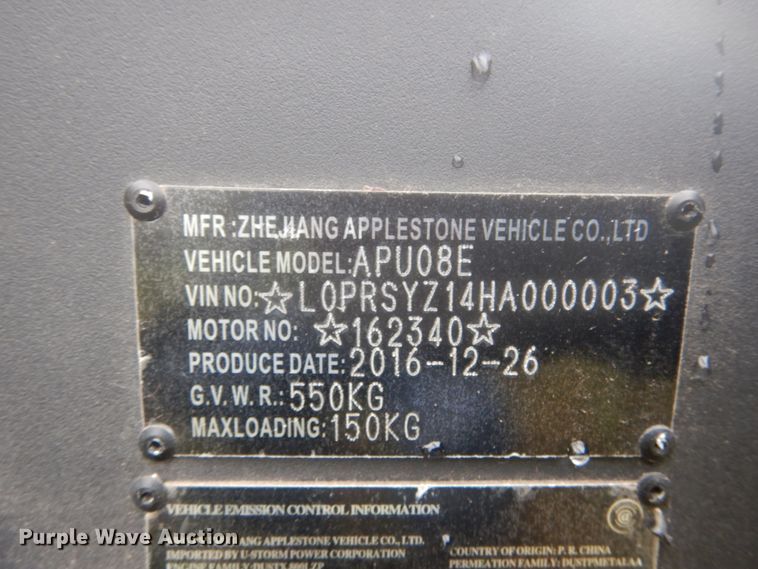 image for item GC9359 2017 Zhejiang Jingu BMS Ranch Pony 800 utility vehicle