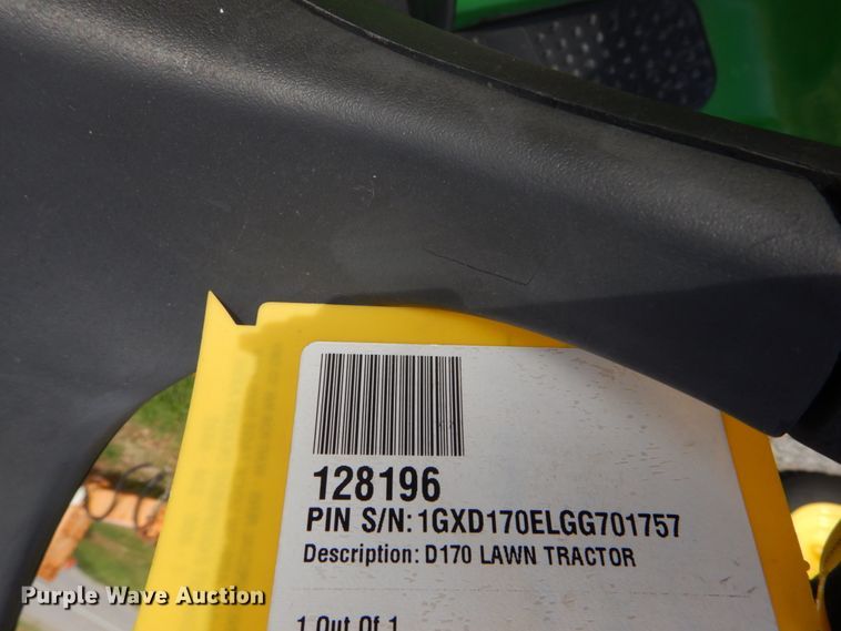 image for item GC9372 John Deere D170 lawn mower