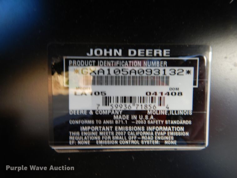 image for item GC9373 John Deere LA105 lawn mower