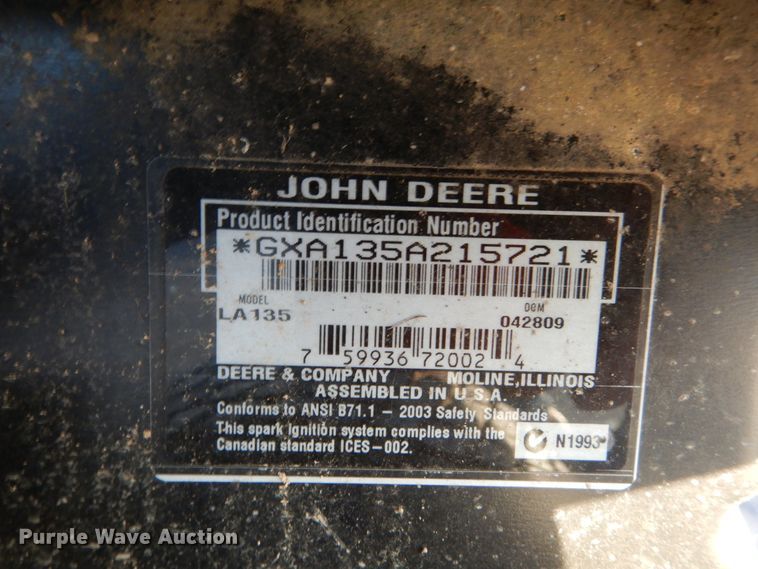 image for item GC9376 John Deere LA135 lawn mower