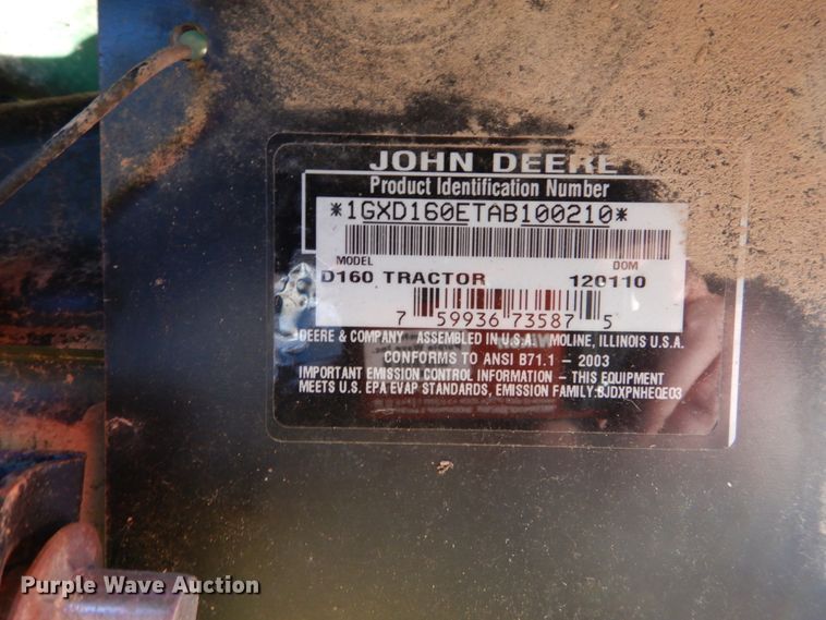 image for item GC9377 John Deere D160 lawn mower