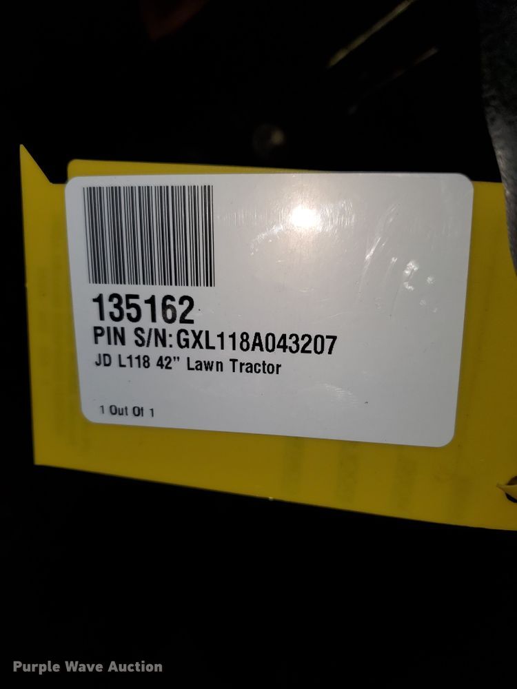 image for item GC9381 John Deere L118 lawn mower