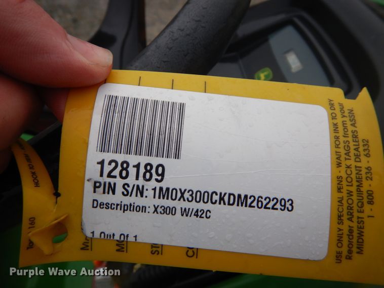 image for item GC9382 2013 John Deere X300 lawn mower