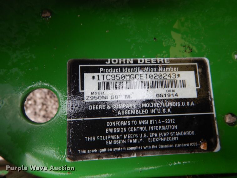 image for item GC9388 2015 John Deere Z950M ZTR lawn mower
