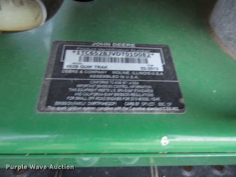 image for item GH9263 2013 John Deere QuikTrak 652B ZTR lawn mower
