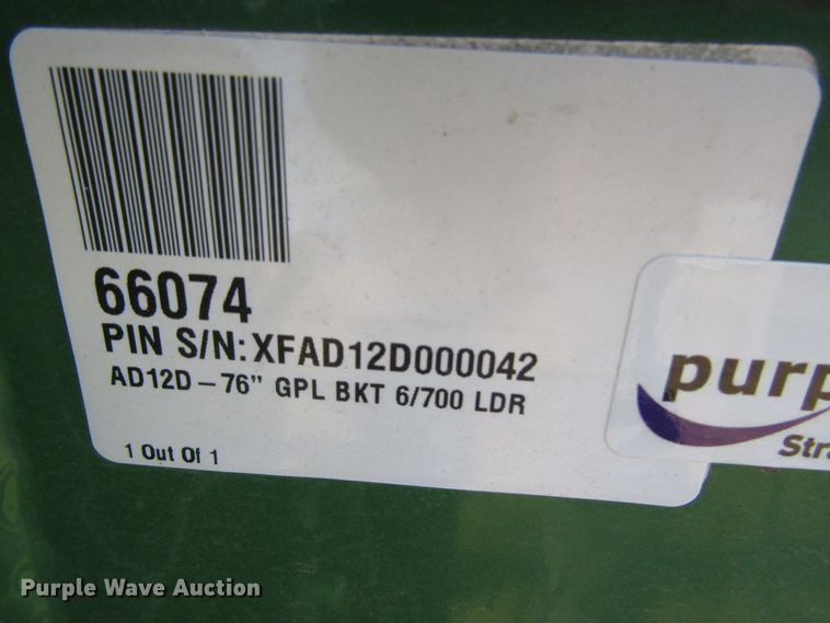 image for item GH9269 2010 Frontier AD12D 76"W grapple bucket