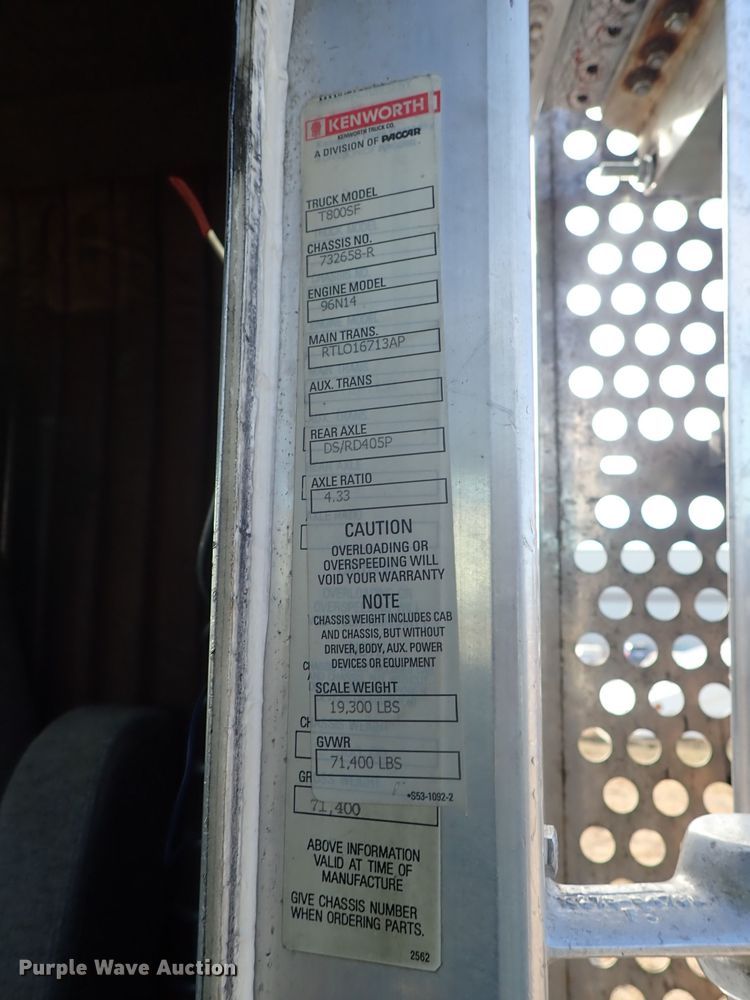 image for item DB7542 1996 Kenworth T800SF semi truck