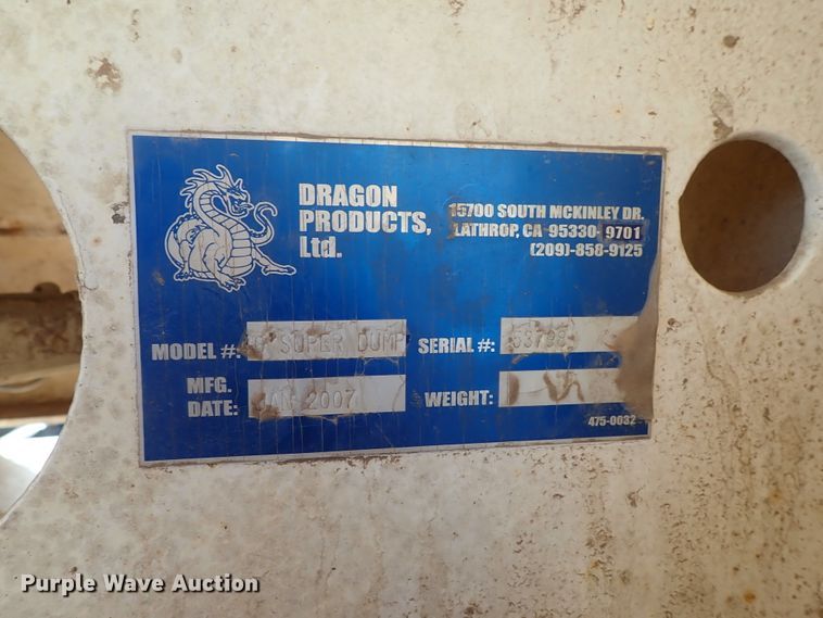 image for item DB7543 2007 Dragon 40 Super Dump bottom dump trailer