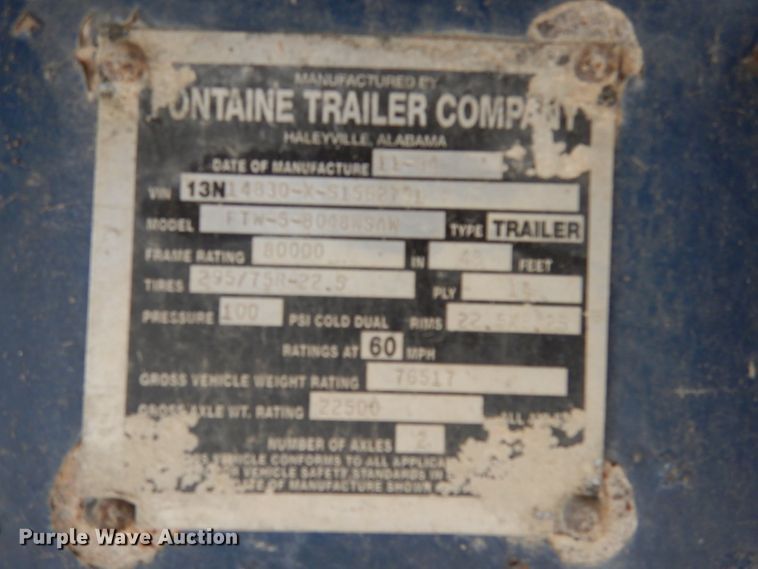 image for item DF2592 1995 Fontaine FTW-5-8048SAW flatbed trailer
