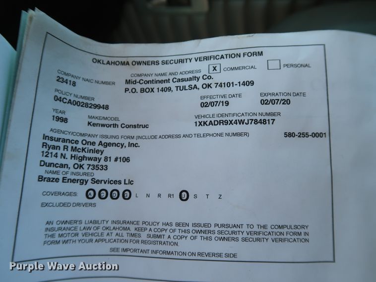 image for item DG4229 1998 Kenworth T600 semi truck