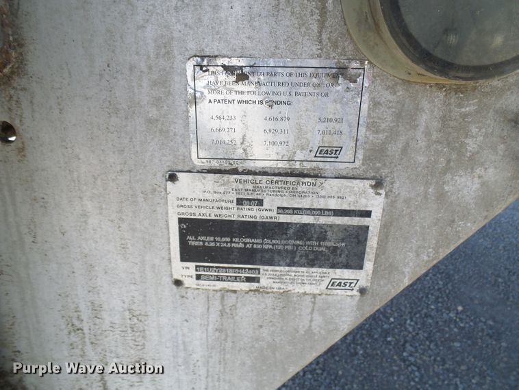 image for item DI0733 2008 East live bottom trailer