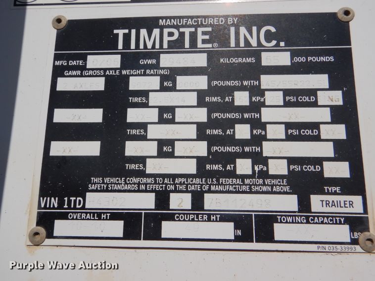 image for item DI2748 2007 Timpte Super Hopper double hopper bottom grain trailer