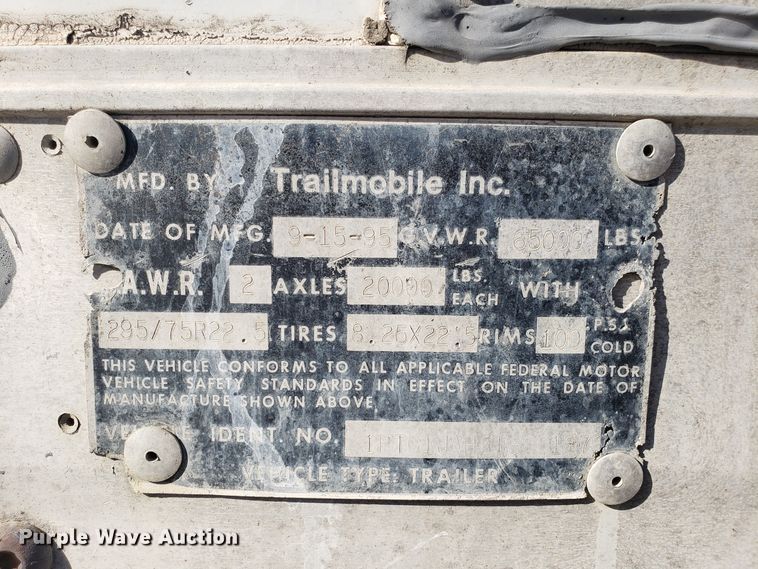 image for item ET9953 1996 Trailmobile dry van trailer