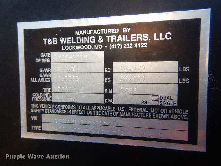 image for item FJ9891 2010 EZ Haul Low Pro equipment trailer