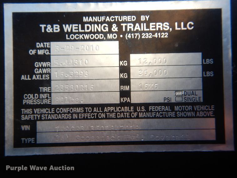 image for item FJ9891 2010 EZ Haul Low Pro equipment trailer