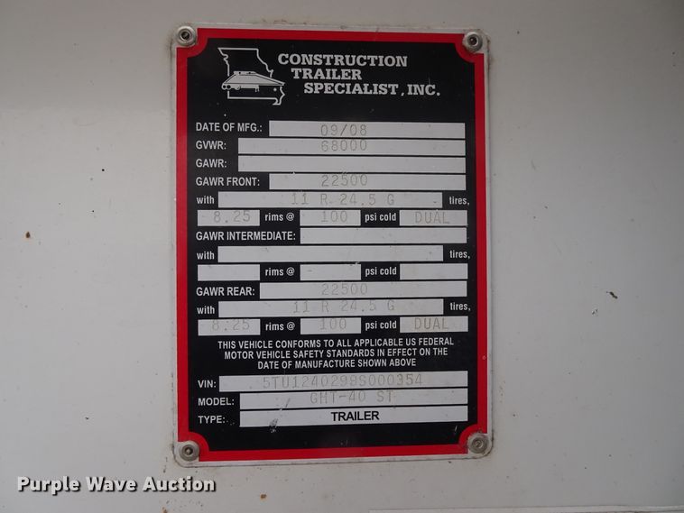 image for item GC9075 2009 CTS GHT-40 ST double hopper grain trailer