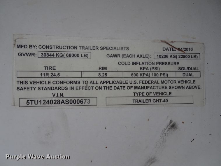 image for item GC9079 2010 CTS GHT-40 double hopper grain trailer