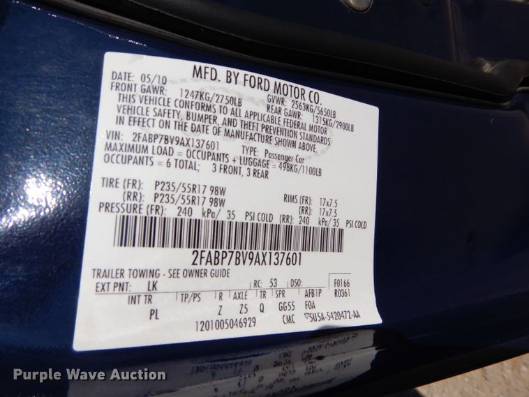 image for item DH2701 2010 Ford Crown Victoria Police Interceptor