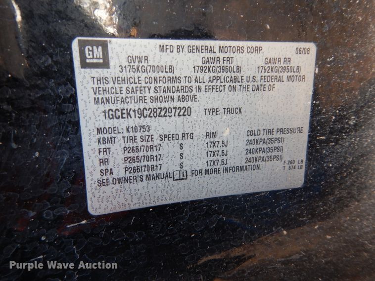 image for item EC9237 2008 Chevrolet Silverado 1500 Ext. Cab pickup truck